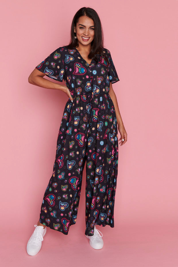 Justine Paisley Hearts Jumpsuit – Little Party Dress