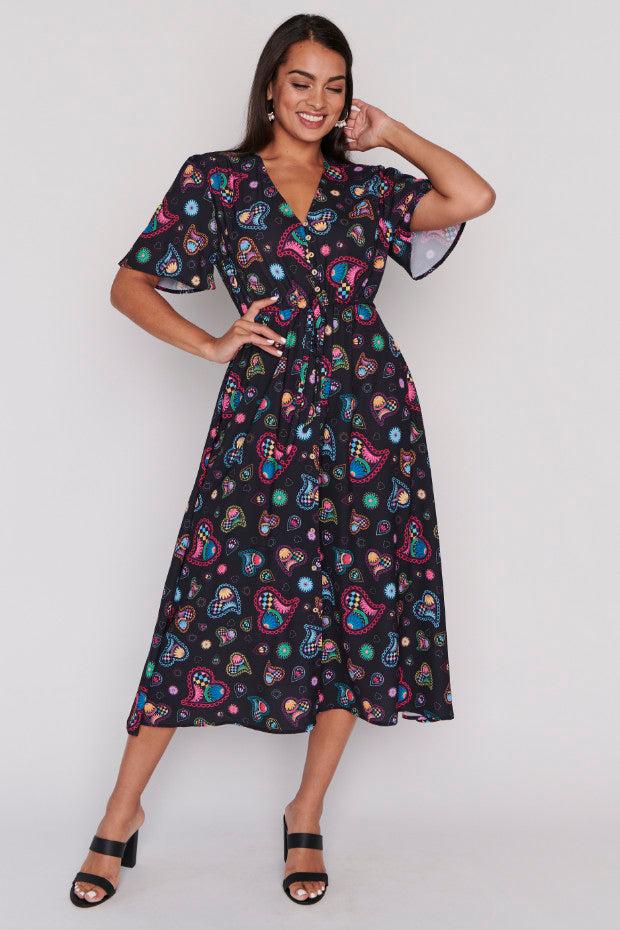 Marley Paisley Hearts Dress – Paisley Hearts midi dress