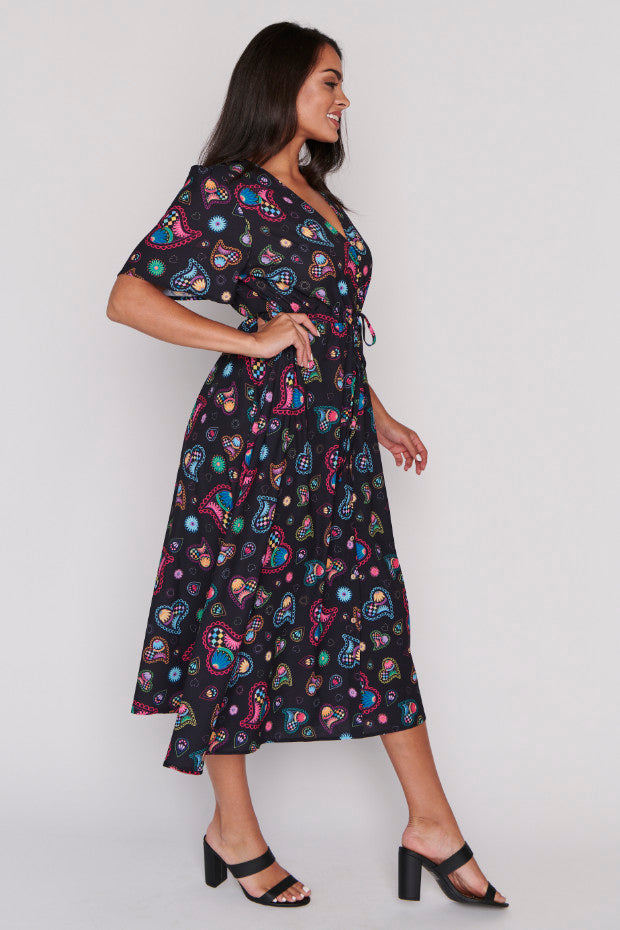 Marley Paisley Hearts Dress – Paisley Hearts midi dress