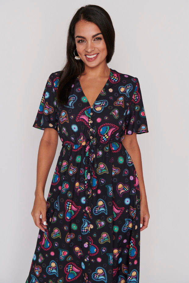 Marley Paisley Hearts Dress – Paisley Hearts midi dress