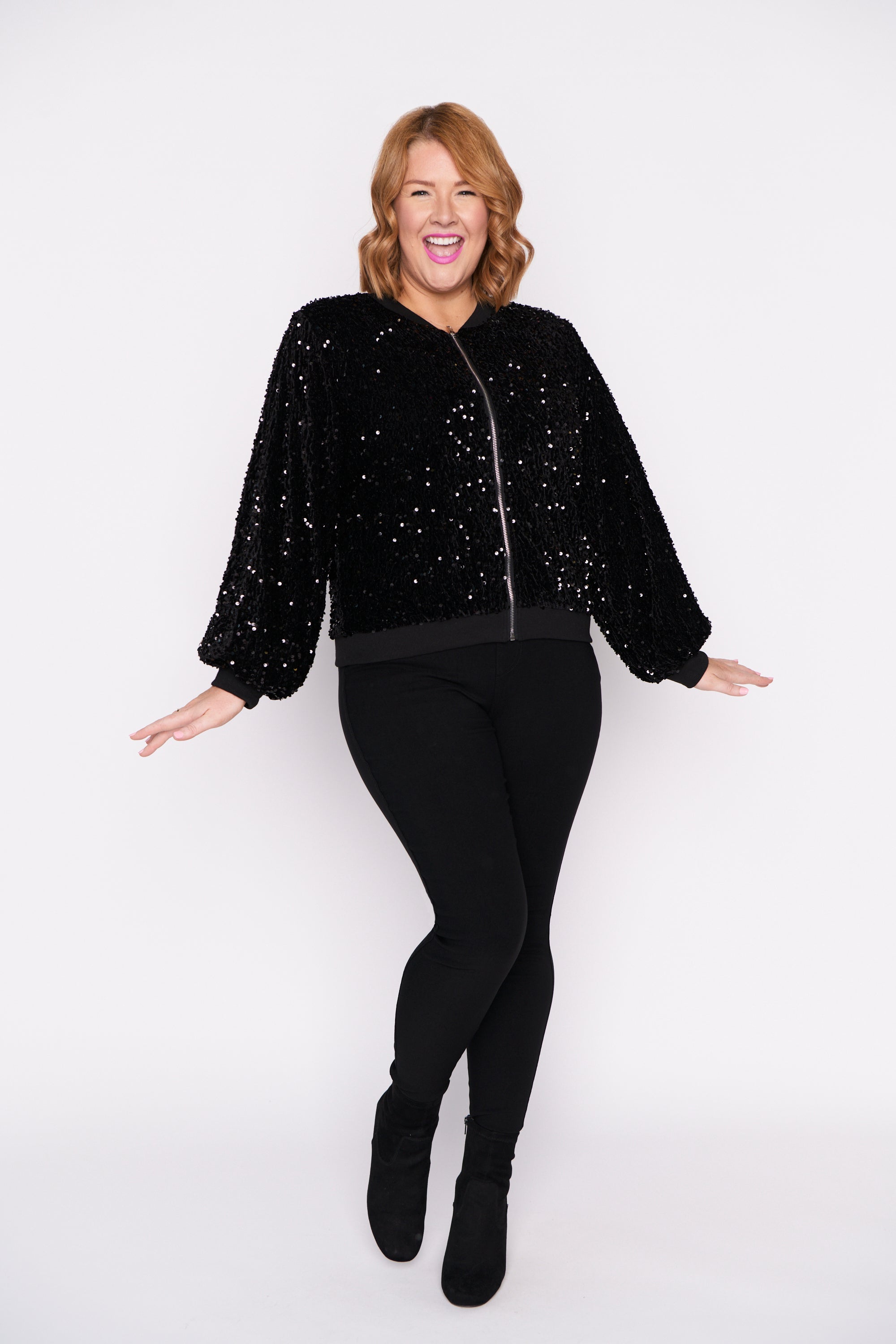 Bling Black Sequins Jacket – Black Sequins bomber jacket