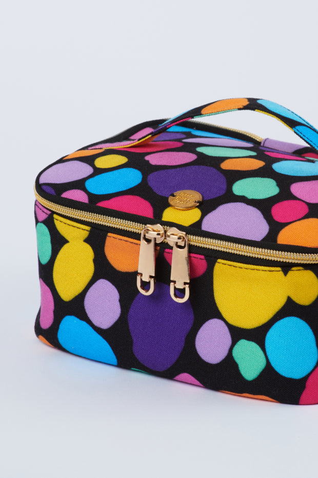Fran Rainbow Pebble Spot Cosmetic Case – Rainbow Pebble Spot cosmetic bag