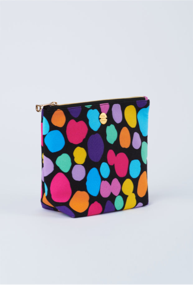Janis Rainbow Pebble Spots Makeup Pouch – Rainbow Pebble Spots cosmetic bag