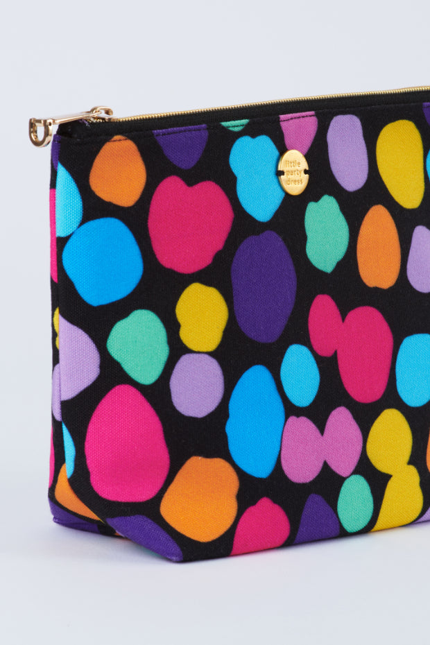 Janis Rainbow Pebble Spots Makeup Pouch – Rainbow Pebble Spots cosmetic bag