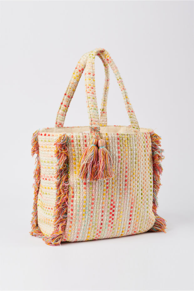 Spaced Out Ivory Stripe Bag – Spaced Out Ivory tote bag