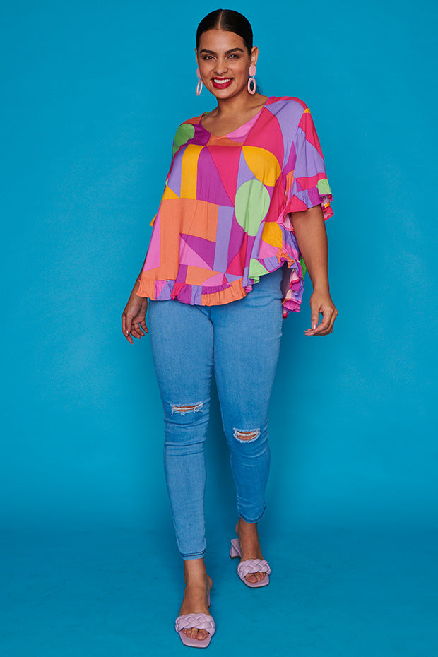 Madison Candy Geo Top – Candy Geo blouse