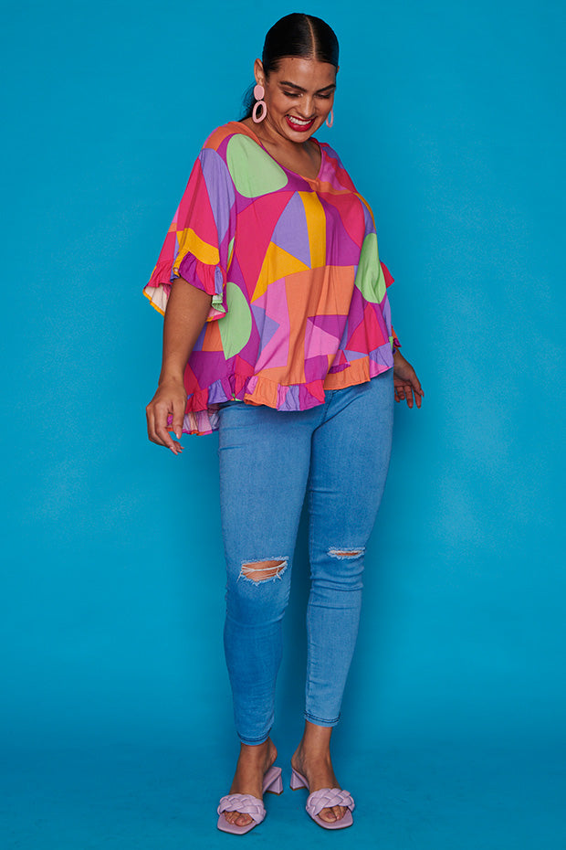 Madison Candy Geo Top – Candy Geo blouse
