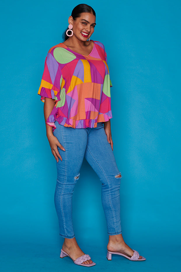 Madison Candy Geo Top – Candy Geo blouse