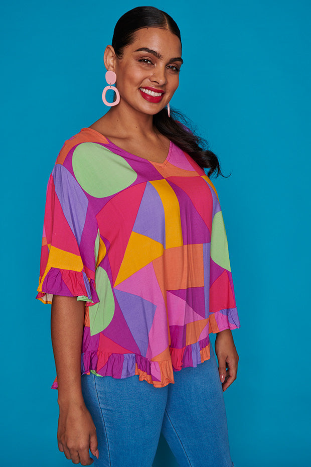 Madison Candy Geo Top – Candy Geo blouse