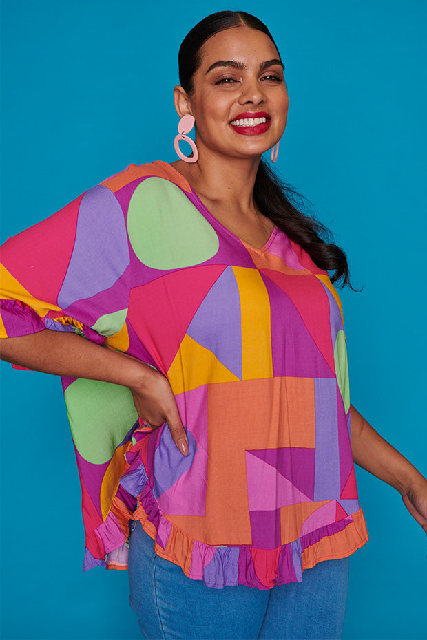 Madison Candy Geo Top – Candy Geo blouse