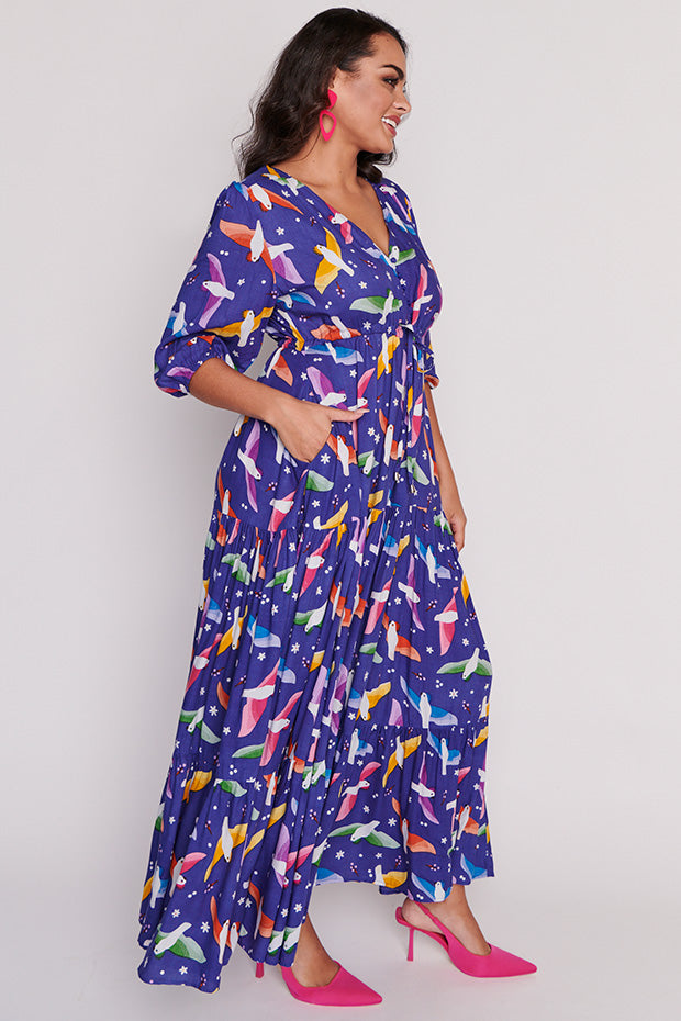 Adeline Rainbow Crackle Dress – Rainbow Crackle maxi dress