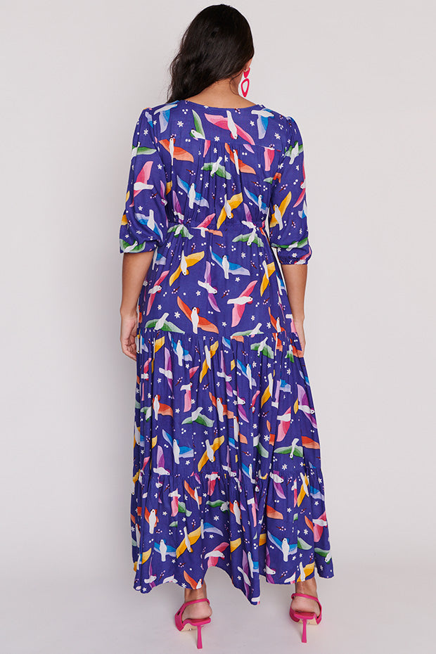 Adeline Rainbow Crackle Dress – Rainbow Crackle maxi dress