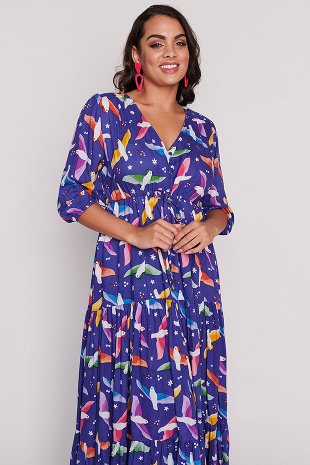 Adeline Rainbow Crackle Dress – Rainbow Crackle maxi dress