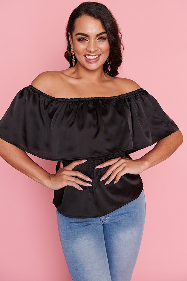 Alivia Black Top – Black crop top