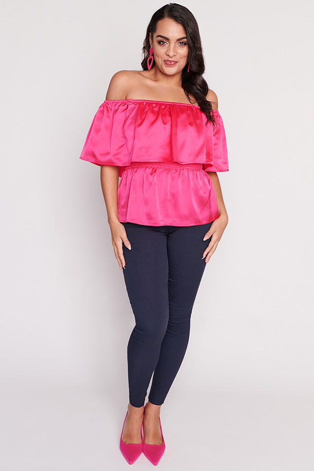 Alivia Strawberry Pink Top – Strawberry Pink crop top