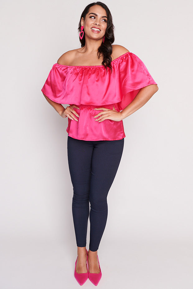 Alivia Strawberry Pink Top – Strawberry Pink crop top