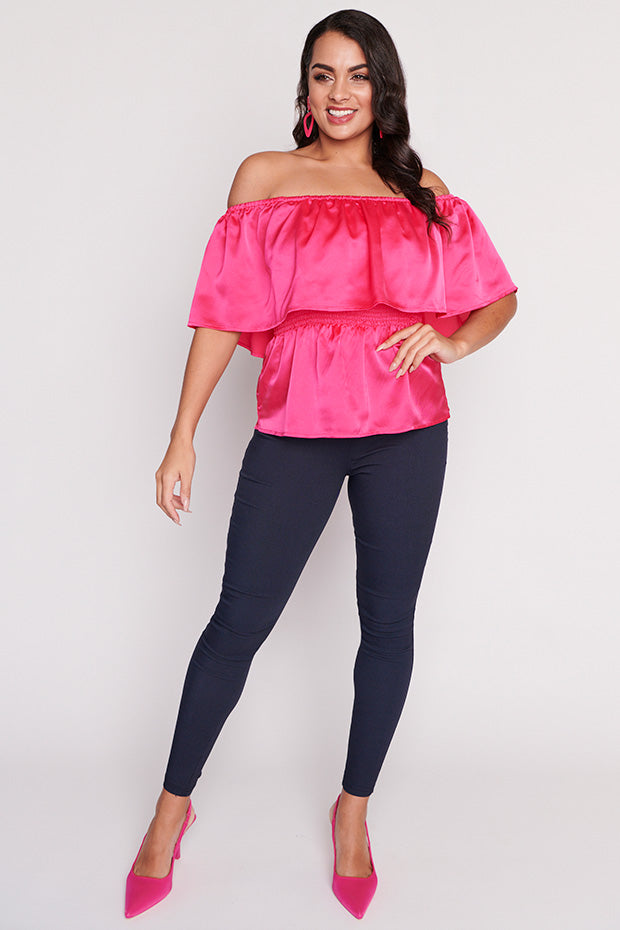 Alivia Strawberry Pink Top – Strawberry Pink crop top