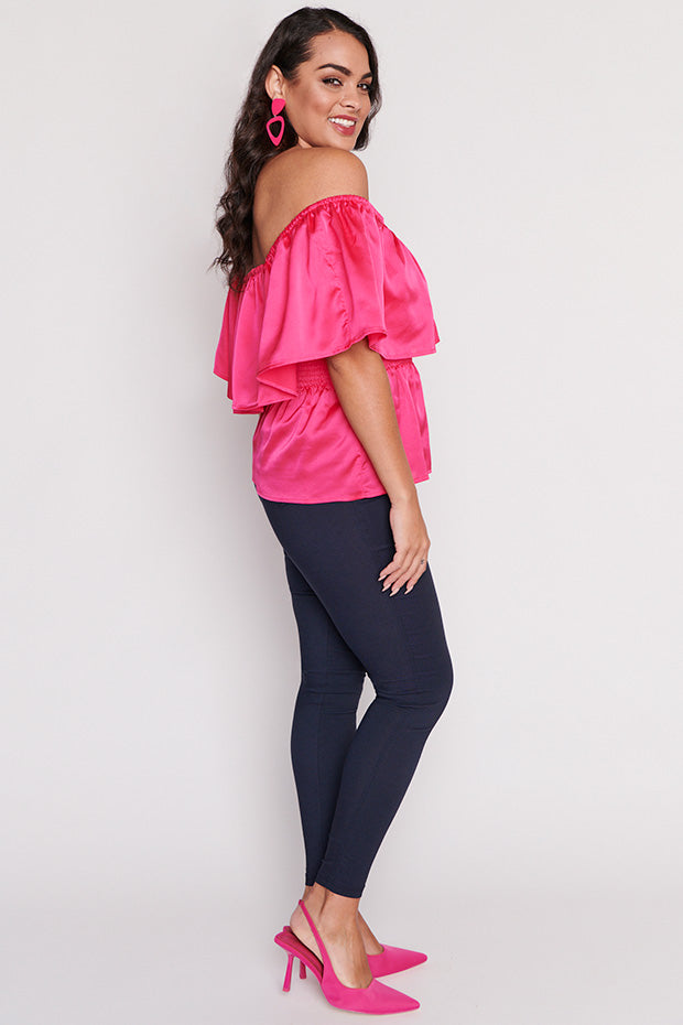 Alivia Strawberry Pink Top – Strawberry Pink crop top