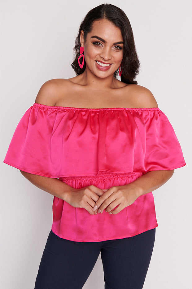 Alivia Strawberry Pink Top – Strawberry Pink crop top