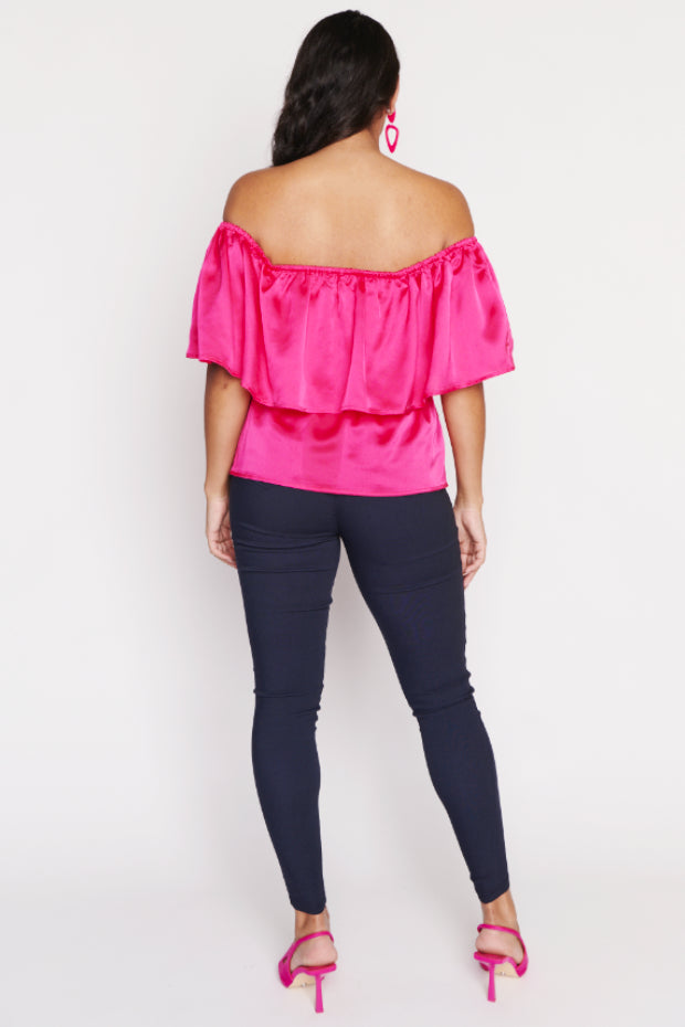 Alivia Strawberry Pink Top – Strawberry Pink crop top