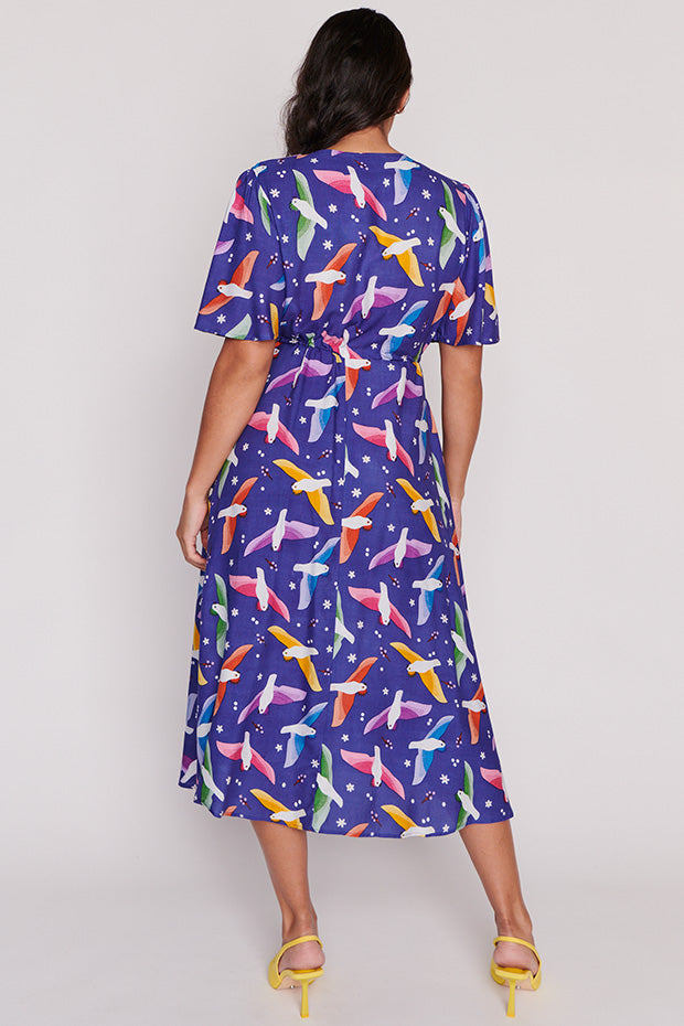 Michelle Rainbow Crackle Dress – Rainbow Crackle midi dress