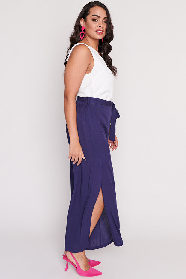 Reese Navy Wrap Pant – Navy Wrap wide leg pants