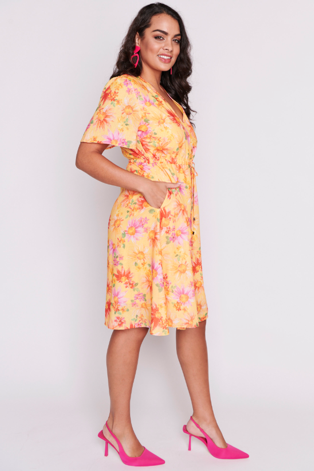 Sage Sunflower Haze Dress – Sunflower Haze knee length dress
