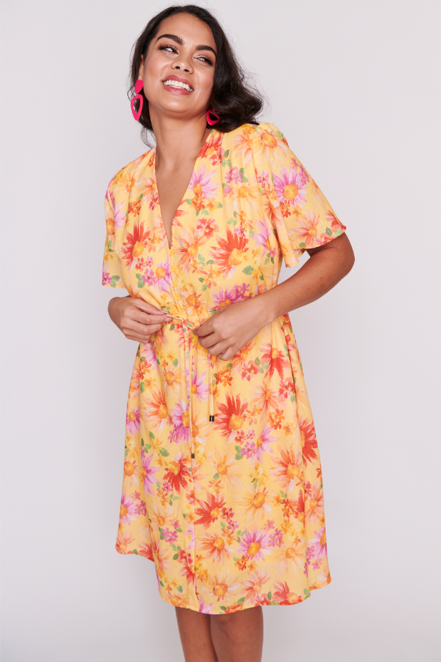 Sage Sunflower Haze Dress – Sunflower Haze knee length dress