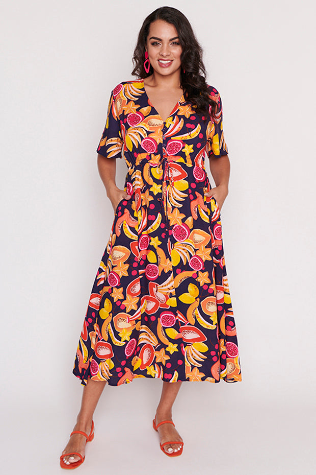 Michelle Star Fruit Salad Dress – Star Fruit Salad midi dress