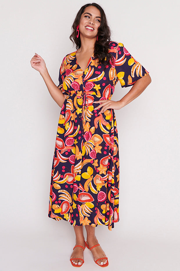 Michelle Star Fruit Salad Dress – Star Fruit Salad midi dress