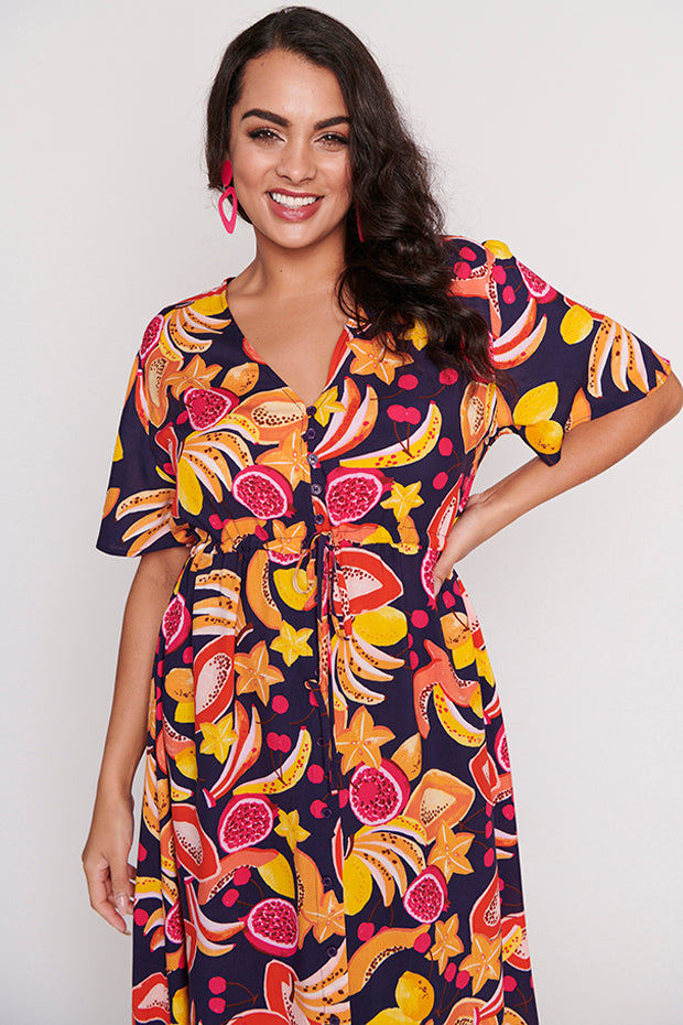 Michelle Star Fruit Salad Dress – Star Fruit Salad midi dress