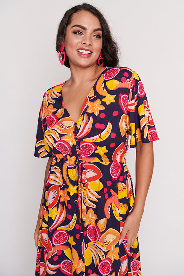 Michelle Star Fruit Salad Dress – Star Fruit Salad midi dress