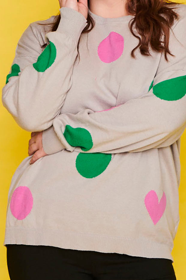 Prague Grey Dot Knit – Grey Dot knit top