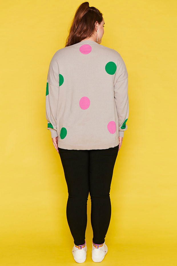Prague Grey Dot Knit – Grey Dot knit top