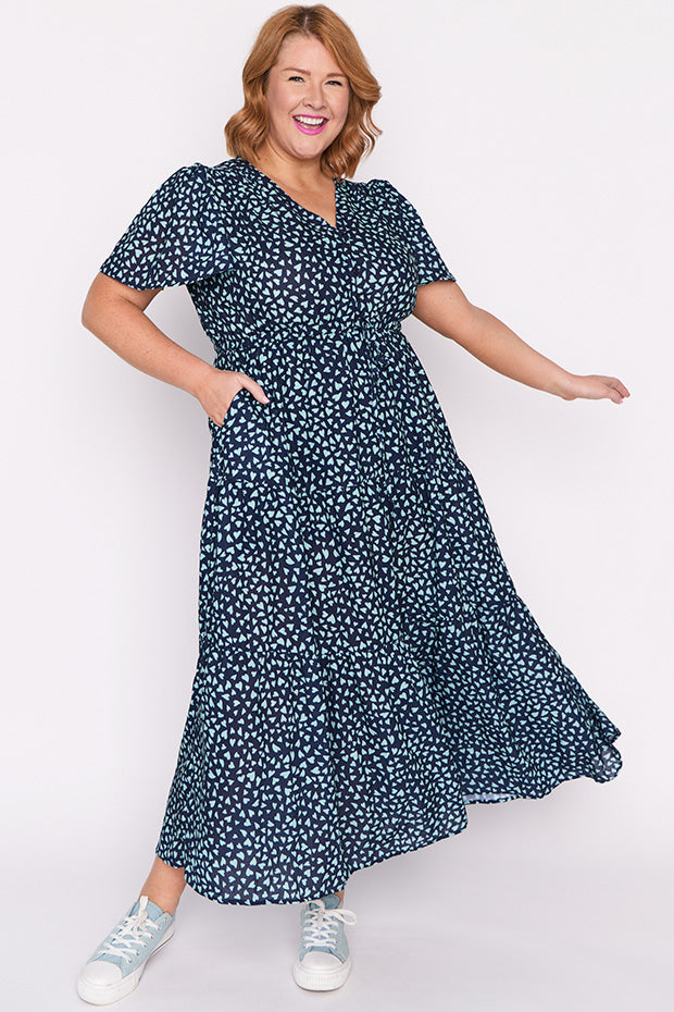 Adelyn Abstract Hearts Dress – Abstract Hearts maxi dress
