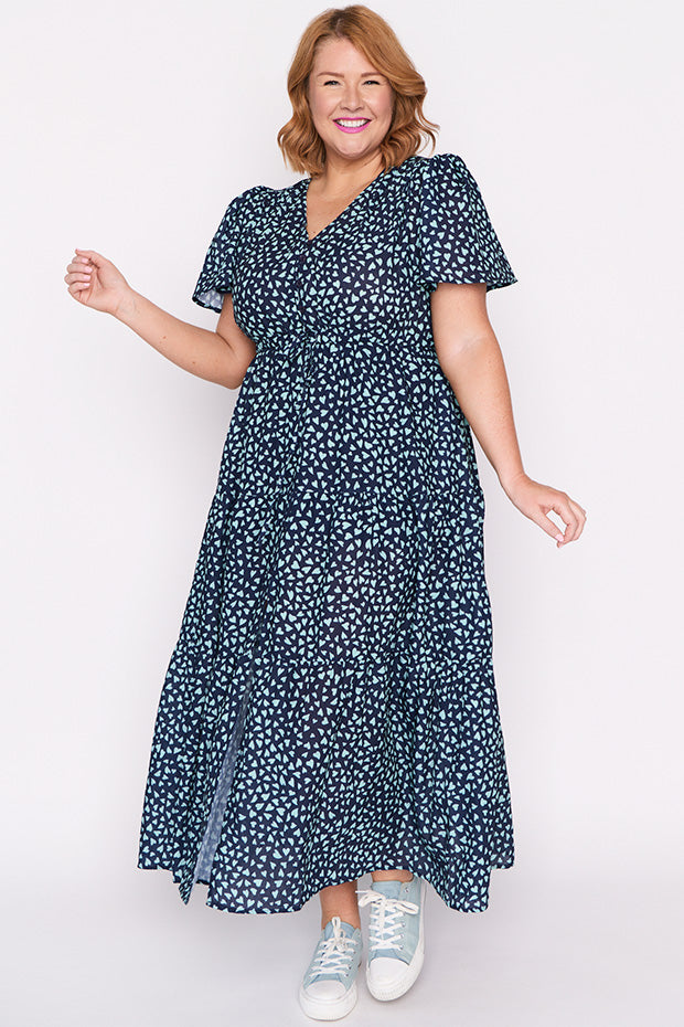 Adelyn Abstract Hearts Dress – Abstract Hearts maxi dress