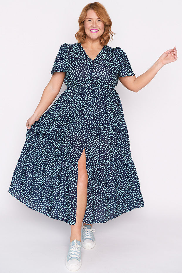 Adelyn Abstract Hearts Dress – Abstract Hearts maxi dress