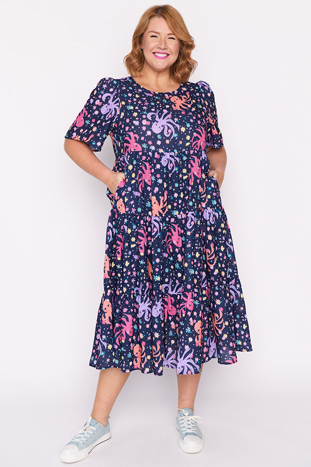 Saturn Octopus Garden Dress – Octopus Garden midi dress