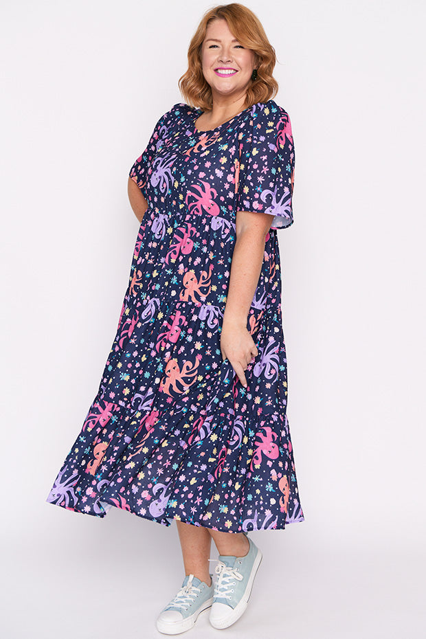 Saturn Octopus Garden Dress – Octopus Garden midi dress