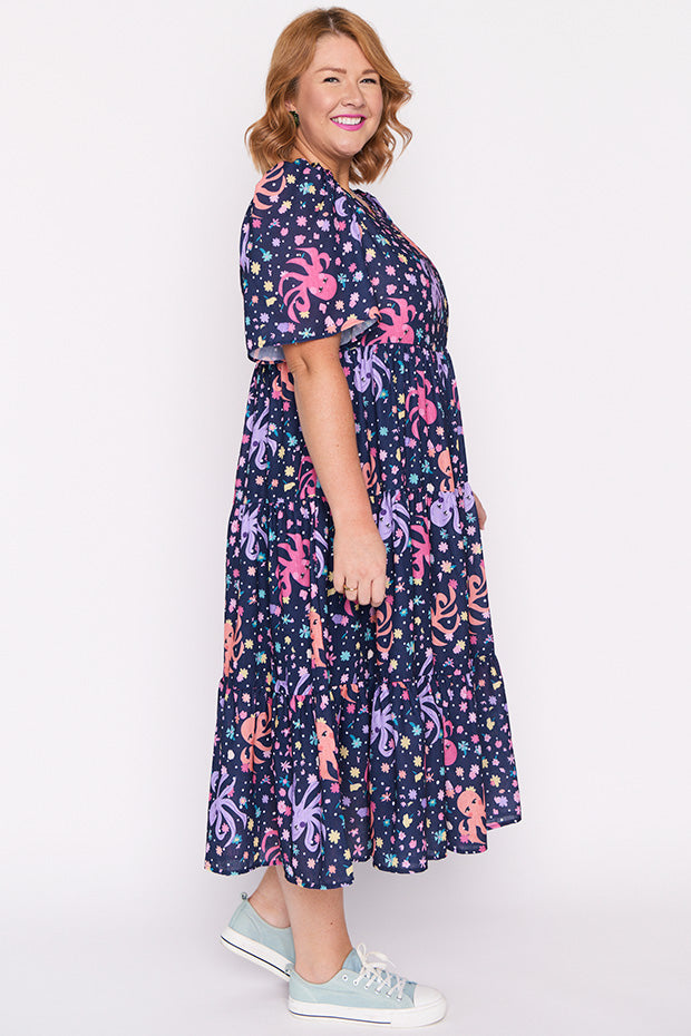 Saturn Octopus Garden Dress – Octopus Garden midi dress
