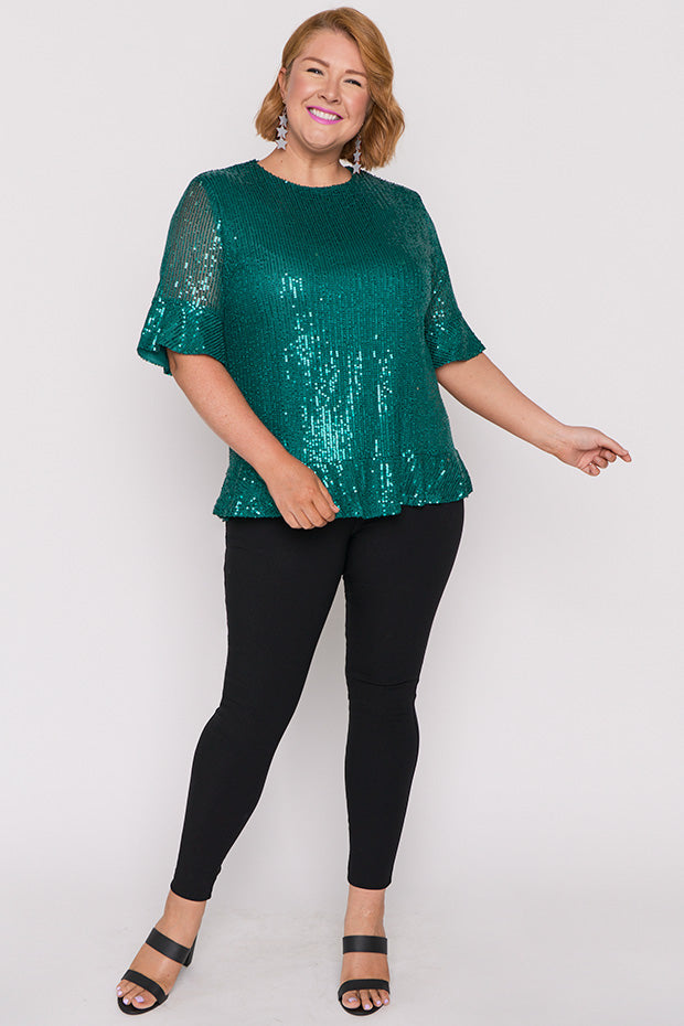 Joe Emerald Sequins Party Top – Emerald Sequins top