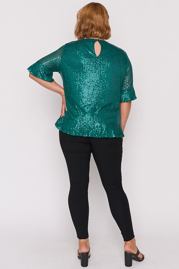 Joe Emerald Sequins Party Top – Emerald Sequins top
