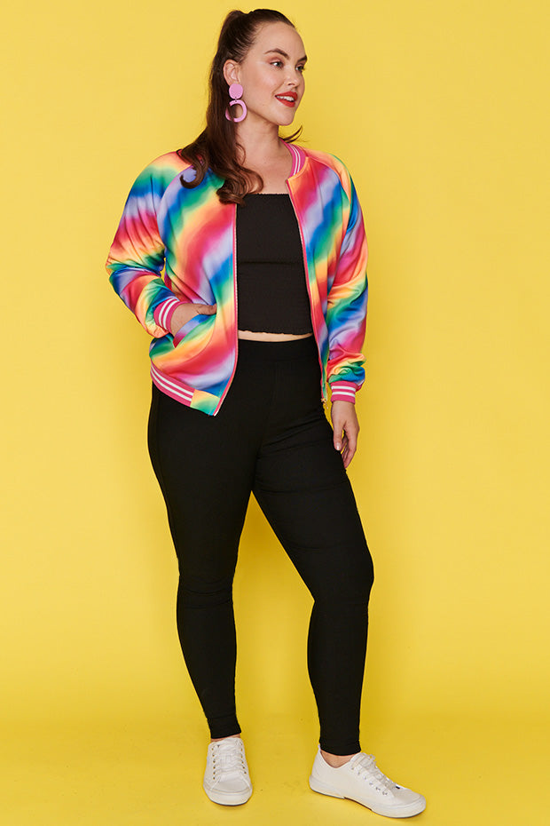 Sutton Fluro Rainbow Jacket – Fluro Rainbow bomber jacket