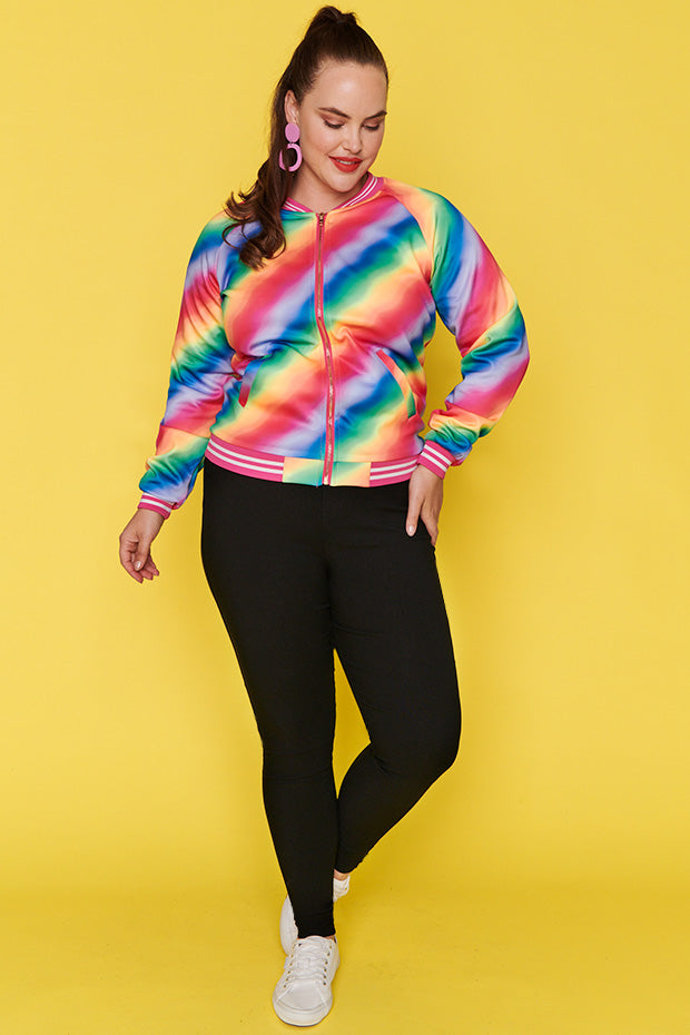 Sutton Fluro Rainbow Jacket – Fluro Rainbow bomber jacket