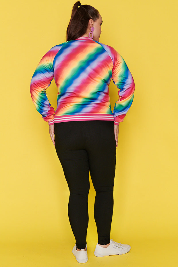 Sutton Fluro Rainbow Jacket – Fluro Rainbow bomber jacket