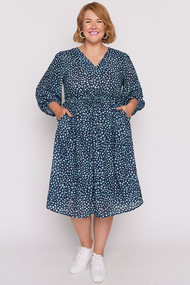 Carter Abstract Hearts Dress – Abstract Hearts midi dress