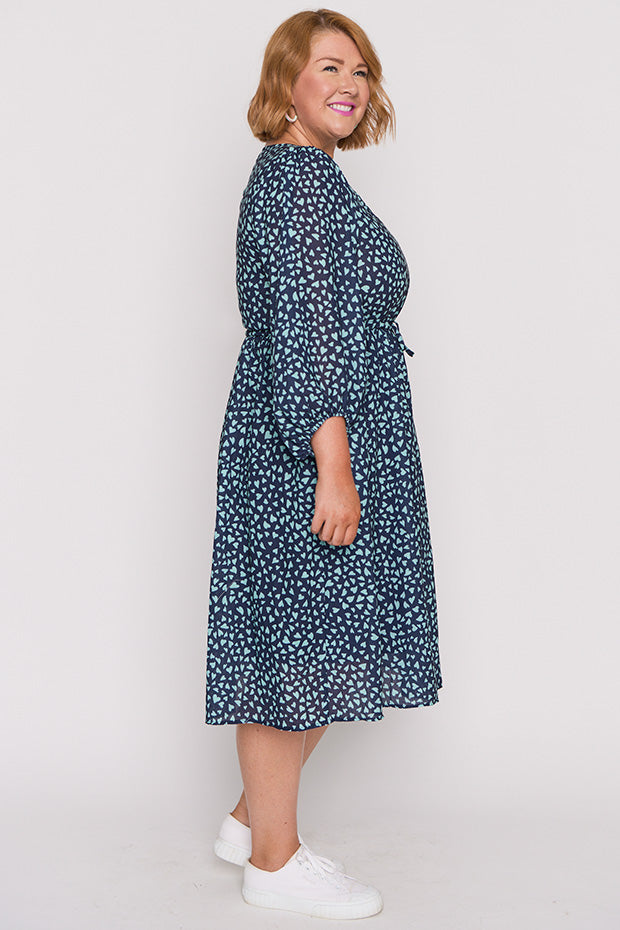 Carter Abstract Hearts Dress – Abstract Hearts midi dress