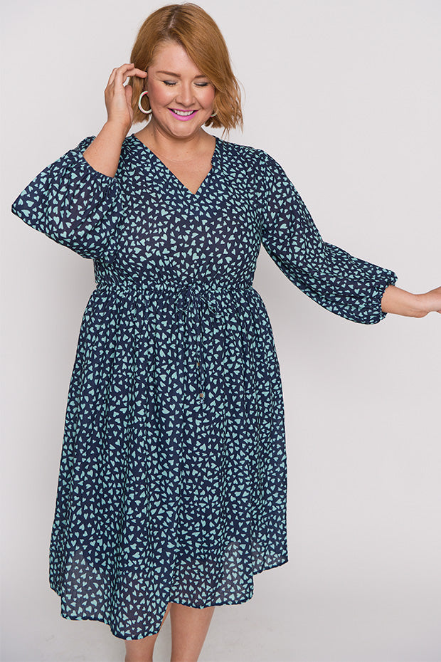 Carter Abstract Hearts Dress – Abstract Hearts midi dress