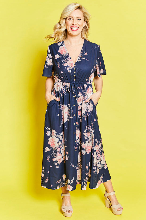 Marley Navy Floral Dress – Little Party Dress