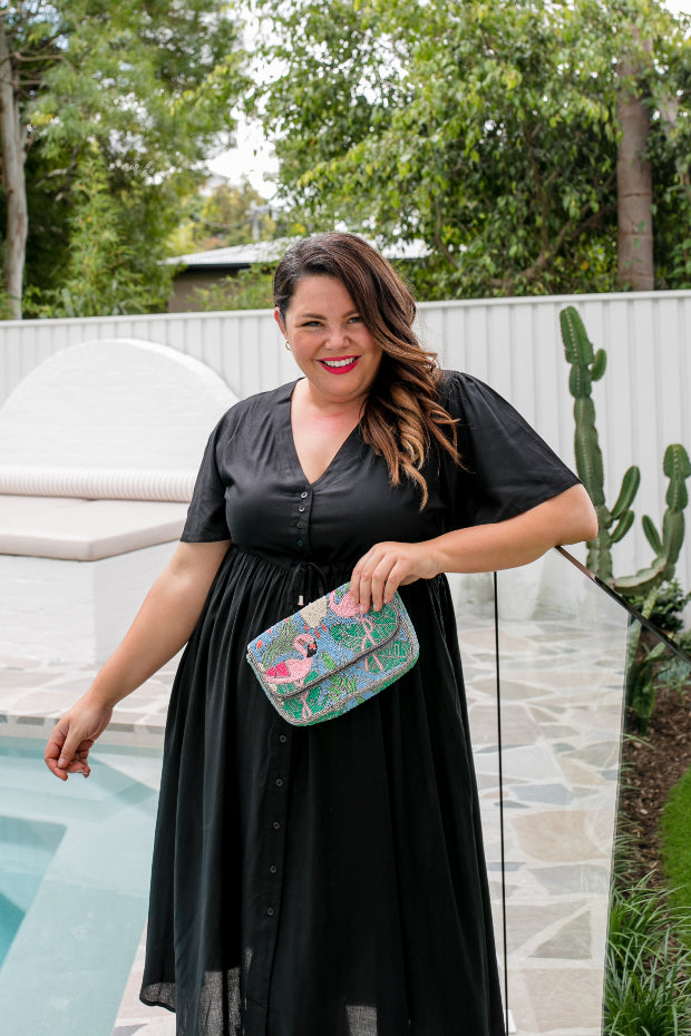 Flamingo Fever Blue Sequin Bag – Fever Blue pouch